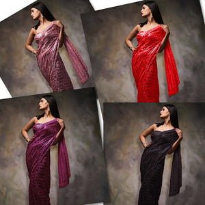 Celebrity box style sequins saree
