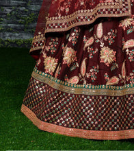 Sabyasachi inspired maroon royal look Lehenga (with 2 dupattas)