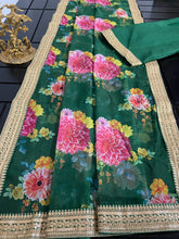 Organza floral digital print saree