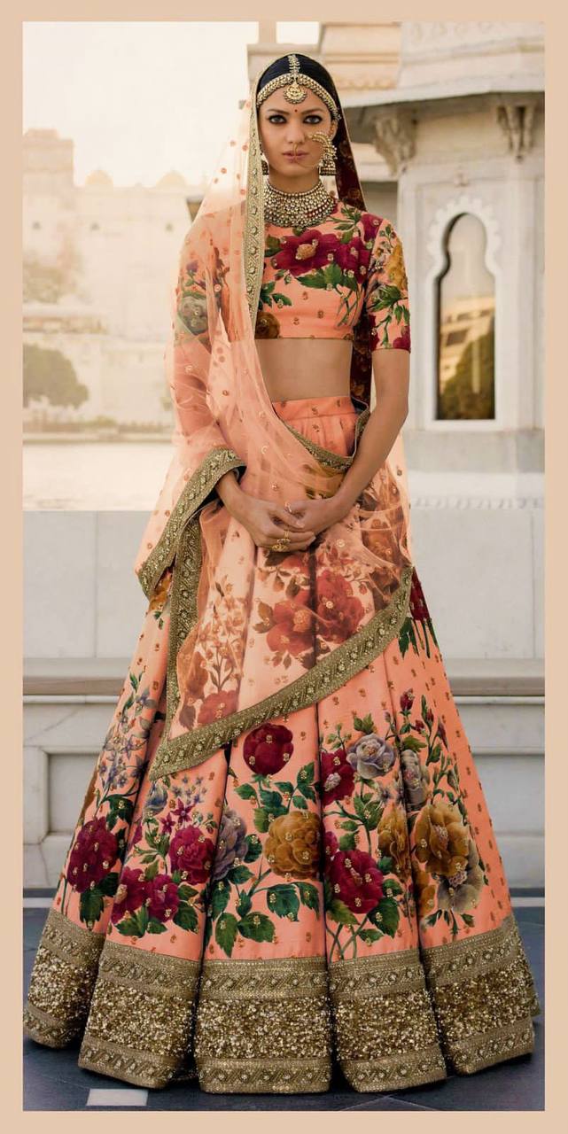 Floral and sequins Lehenga