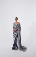 Navy blue partywear saree