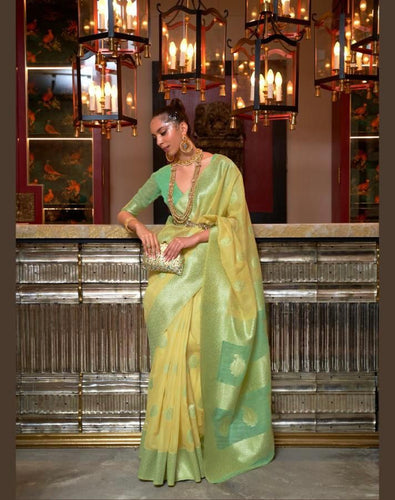 Ariya sarees - Pure linen weaving saree
