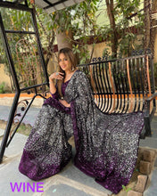 Celebrity style silver sequinned sarees - lots of colours
