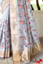 Mysore silk floral saree with Swarovski diamond