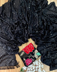 Kohinoor chinnon floral sequins saree