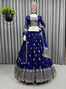 Indigo blue wedding Lehenga