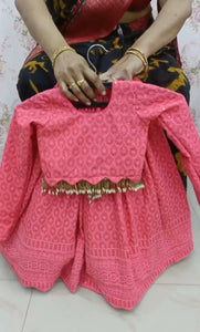 Kids chikankari sequins Lehenga