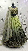 Misha collection - shaded pista green sequins Lehenga