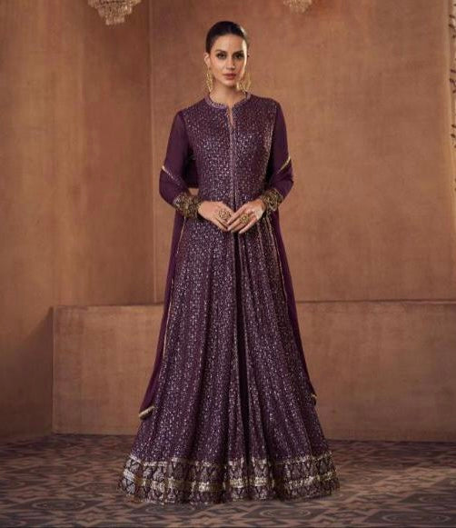 Serena collection: deep purple gown