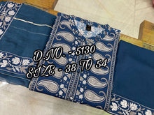 Blue cotton Cambrric salwaar kameez (Plus size available)