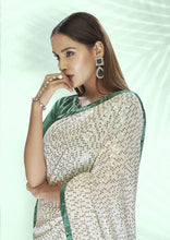 Off white party wear sequins saree