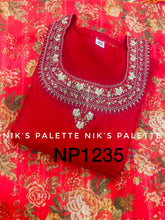 Niks collection: red anarkali with floral dupatta