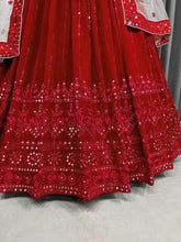 Dandiya night - red georgette Lehenga