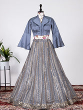 Indo western shirt style Lehenga - readymade