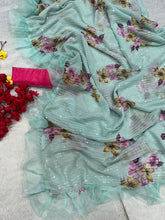 Casual chic collection: sequinned blue saree