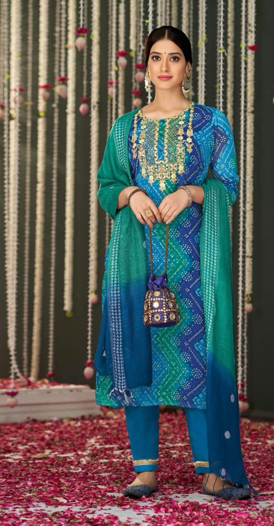 Sareya - Bandhani print Salwaar Kameez