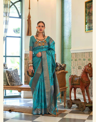 Organza silk two tone saree collection