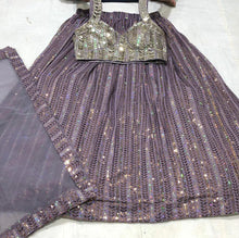 Purple sequinned partywear Lehenga