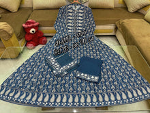 Blue cotton Cambrric salwaar kameez (Plus size available)