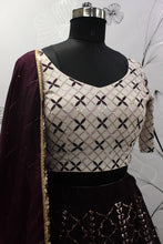 Deep purple peacock Lehenga