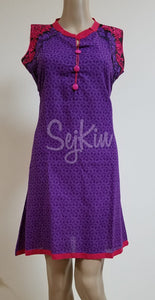 Purple kurti top - L (UK 8-10)