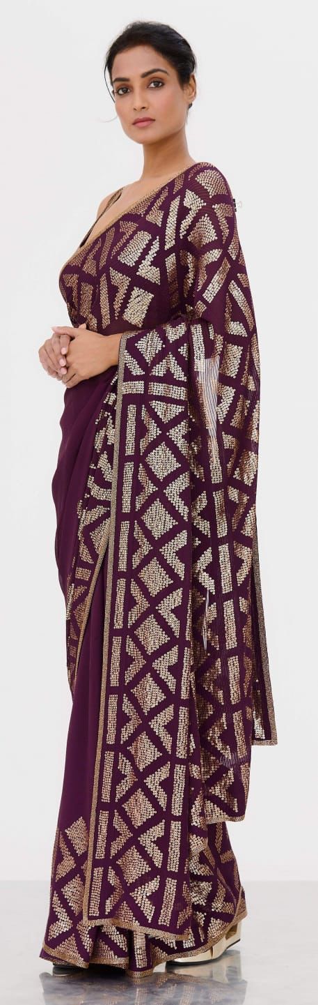 Celebrity inspired sequins saree