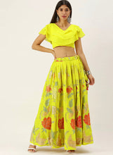 Floral sequinned Lehenga in yellow