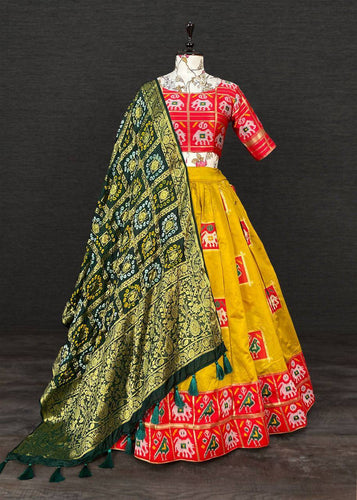 Patola print Lehenga bandhej print