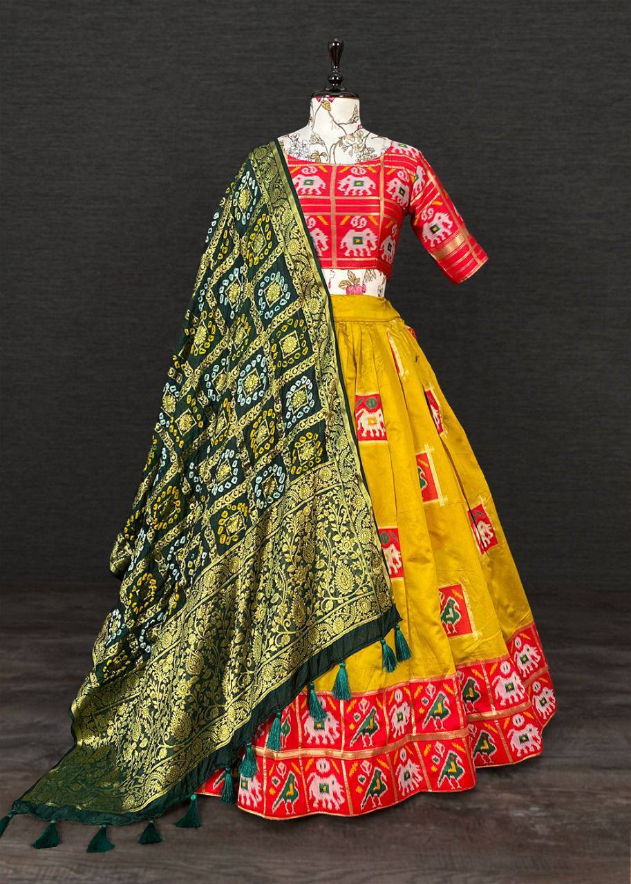 Patola print Lehenga bandhej print