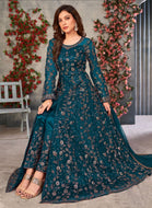 Floral net gowns pants style