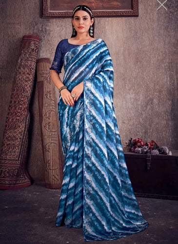 Tie and dye designer sarees