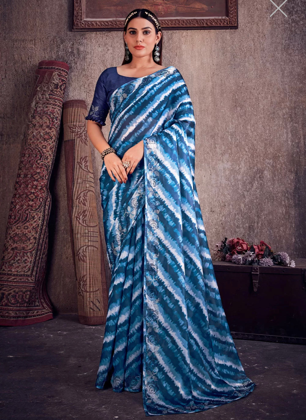 Tie and dye designer sarees