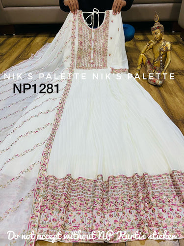 Niks collection: georgette pleated anarkali