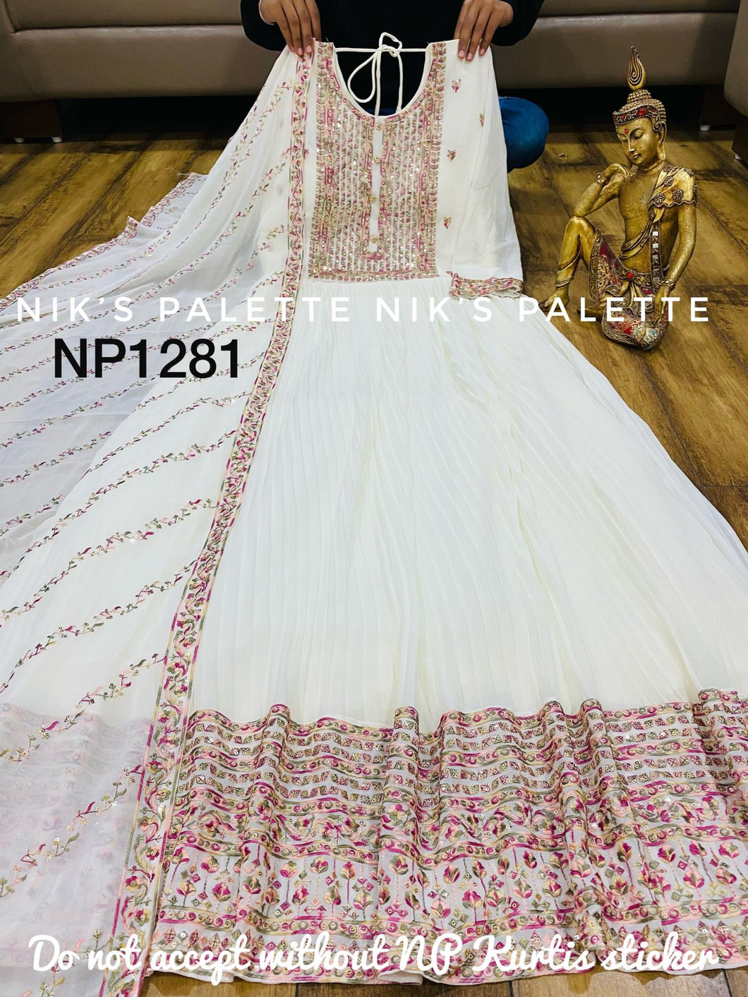 Niks collection: georgette pleated anarkali