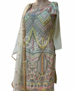 Pastel mint green sharara