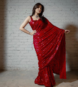Celebrity inspired sequinned saree
