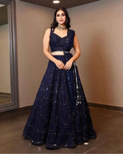 Partywear midnight blue Lehenga