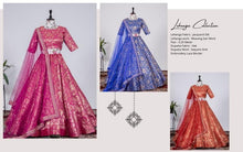 Jacquard silk Lehenga in pink