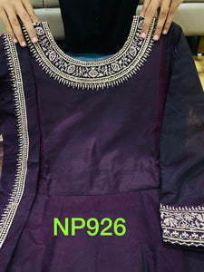 Niks collection: aubergine anarkali (plus size)