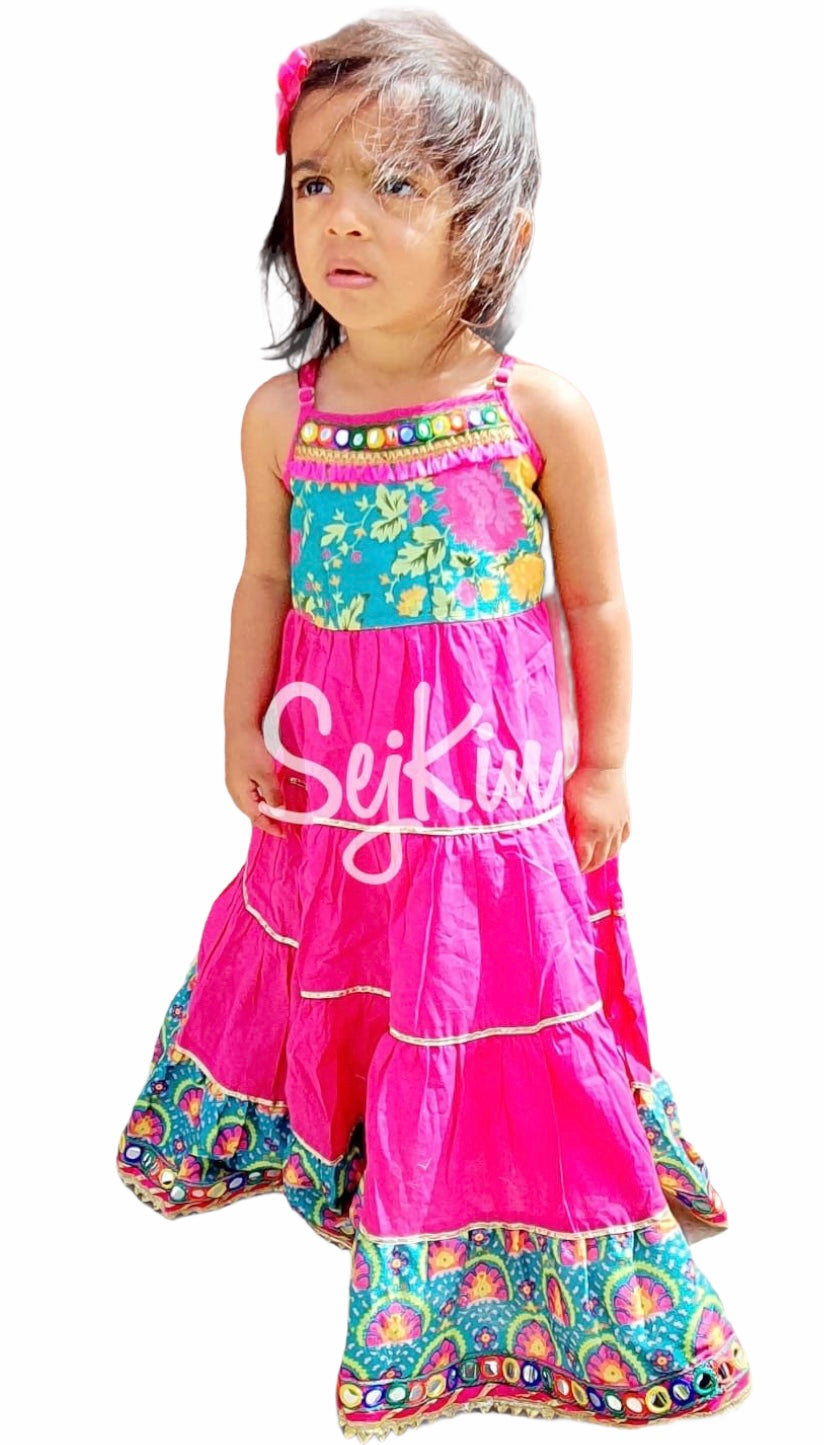 Fuschia pink anarkali gown 18-24 M