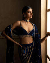 Blue velvet - Lehenga saree inspired by Kiara Advani