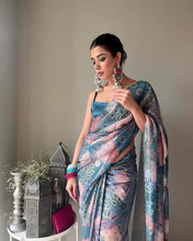 Sea abstract saree