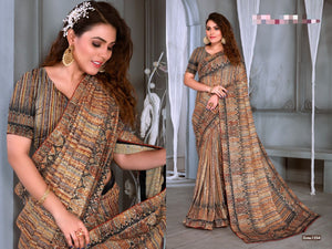 Wedding exclusive striped sequins saree