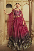 Misha collection - shaded deep pink sequins Lehenga
