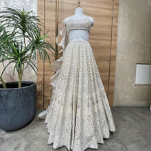 White and silver Lehenga