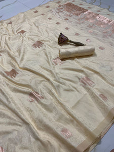 Elephant print silk saree - colour choice