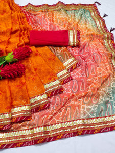 Half and half bandhani saree collection