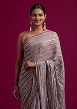 Lots of colours - Chinnon silk mirror work saree