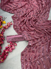 Celebrity box style sequins saree