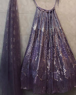 Purple silk Lehenga